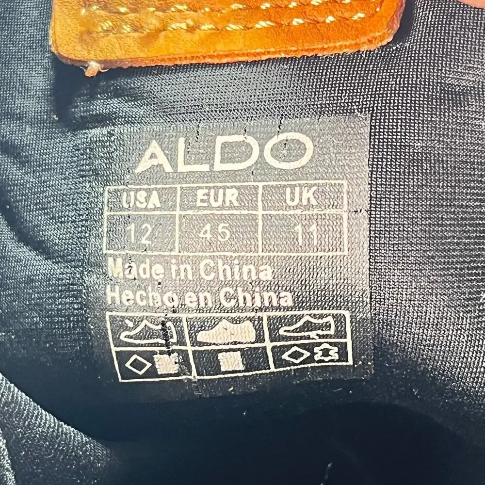 ALDO Brown Tan Black Casual Shoes High Top Lace Up Sneakers Men's Size 12